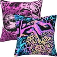 thumbnail image 2 of Pink Leopard Print Throw Pillow Covers 18x18 inch Set of 2 Outdoor and Indoor Decorative Pillow Cover for Patio Garden Living Room Bed Sofa, 2 of 6