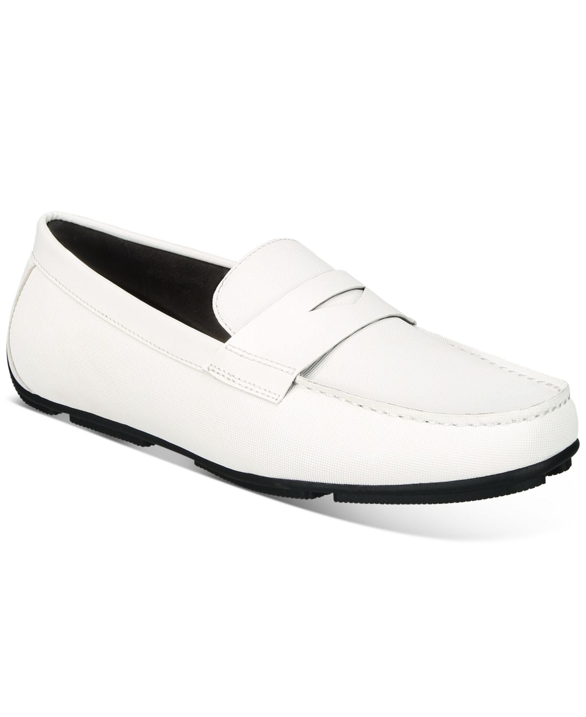 Like New Alfani Mens Iker Penny Driving Loafers,White,9M