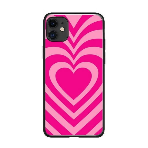 iPhone 12 PRO MAX Case Women Love Heart Silicone Case for iPhone 12 Pro MAX Case with an Anti-Theft Device to Track Your Lost Items. (Pink Color is available)