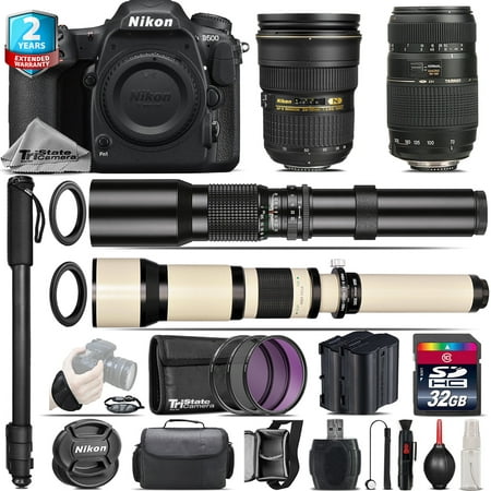 Nikon D500 DSLR + AFS 24-70mm 2.8G + Tamron 70-300mm + 500-1300mm - 32GB