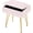Pink, variant on Vanity Stool Chair with Storage, Ottoman Faux Fur Soft Padded Makeup Footstools Seat with 4 Metal Legs Anti-Slip Adjustable Feet Modern Cute Small Footrest for Home Entryway Bedroom White