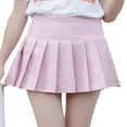 thumbnail image 3 of Jupe Plissée Unie Taille Haute pour Filles Femmes, Jupe Trapèze Mini, 3 of 3