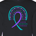 thumbnail image 4 of Inktastic Suicide Prevention Awareness Rainbow Ribbon with Hearts Long Sleeve T-Shirt, 4 of 5