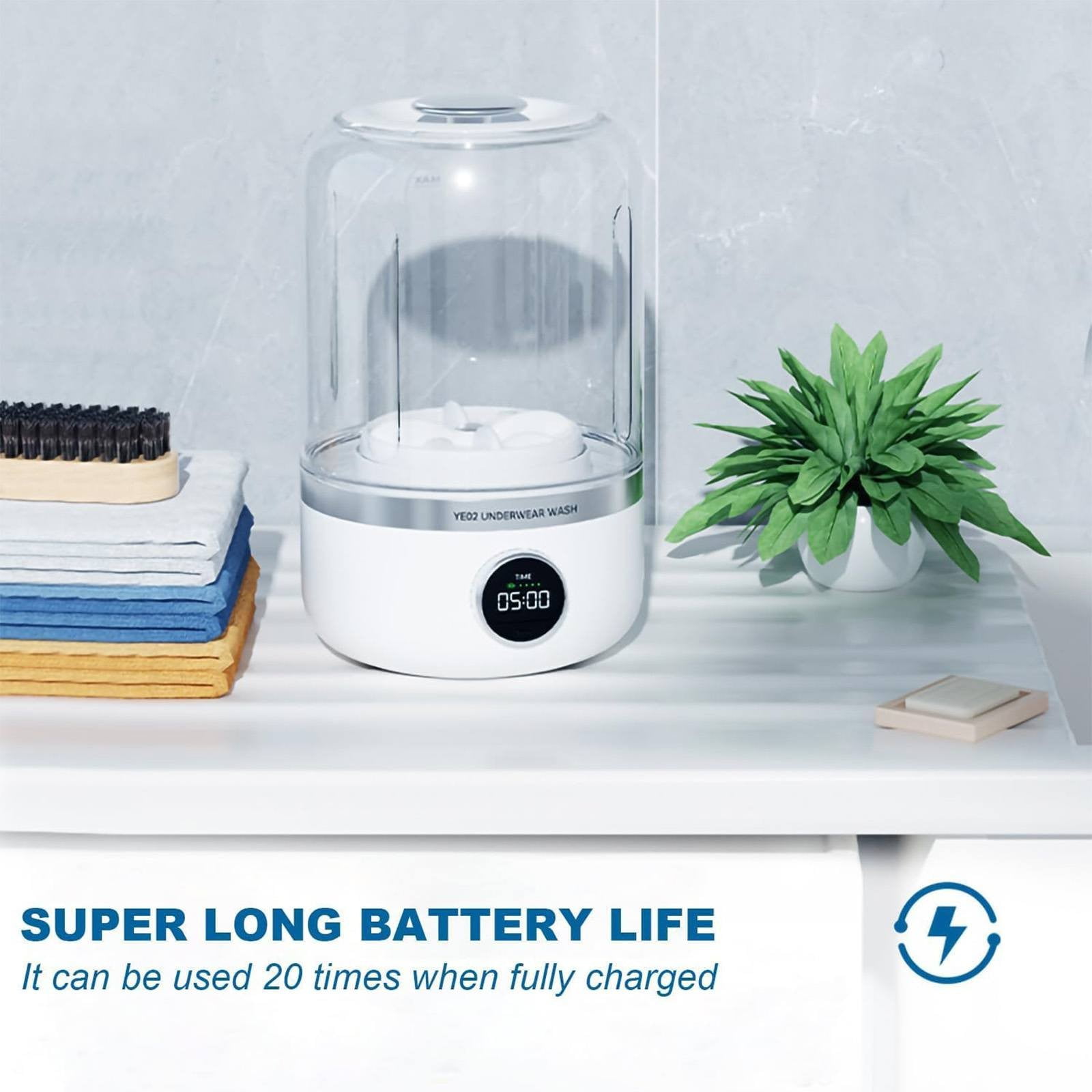 GBAYXJ Underwear Washer Portable Washing Machine Portable Washing Machine Underwear Washing Machine Portable Rechargeable Cordless Washing Machine Household Detergent (White)