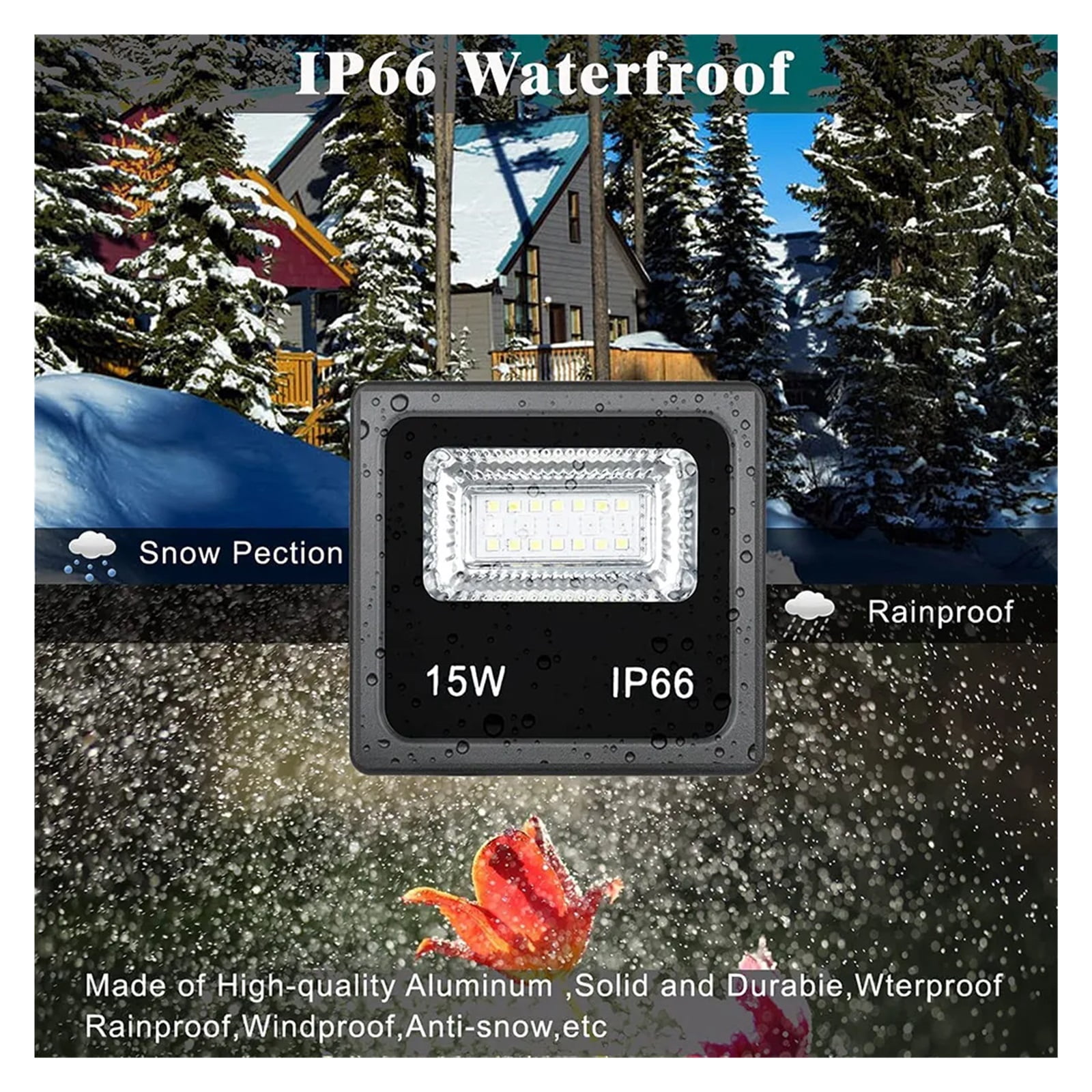 2 PCS Waterproof 15W 25W Smart LED Flood Light RGB APP Control LED Floodlights Garden Party Landscape Stage Lighting