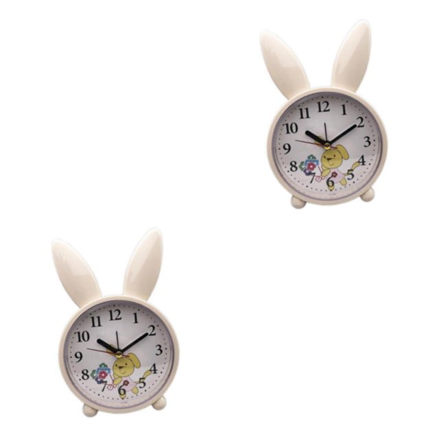 relayinert Cute Rabbit Deer Shaped Alarm Clock for Bedroom Nordic Style Playful and Endearing Yellow Rabbit 2Set