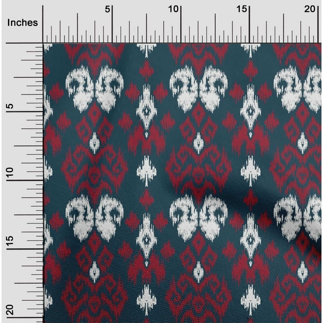 oneOone Polyester Lycra Fabric Paisley Ikat Print Fabric By Yard 56 Inch Wide