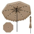 thumbnail image 1 of Gymax 10 FT Solar Patio Umbrella Outdoor Market Sunshade w/ 24 LED Lights Coffee, 1 of 10