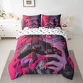 thumbnail image 2 of Castle Fairy Anime Girl Twin Bedding Sets,Black Red Gamepads Bedding Comforter Set, 2 of 8