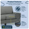 thumbnail image 3 of Serta Copenhagen 78" Rolled Arm Sofa, Easy Care Polyester, Loveseat or Couch for Small Spaces, Dark Gray, 3 of 16