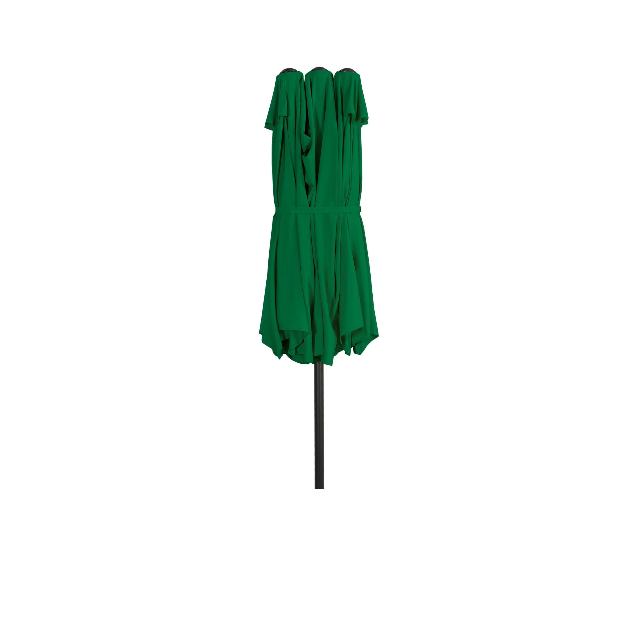 Polytrends Johnn 15-foot Double-Sided Outdoor Offset Patio Twin Umbrella Dark Green 15 ft