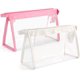 thumbnail image 1 of Estuche transparente para lápices de examen escolar, bolsa de maquillaje de PVC transparente, juego de 2 piezas para niñas, niños, hombres y mujeres (rosa, blanco) JFHHH pequeña, 1 of 5