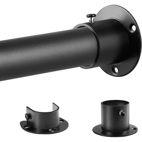 Closet Rod - 17-100 Inches, 1.3 Inch Diameter Heavy Duty Closet Rods Extender Hanging - Metal Matte Black Adjustable Clothes Hanging Bar, for Closet, Bathroom, Windows
