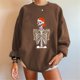 thumbnail image 2 of Sudadera con cuello redondo, hombros caídos y manga larga estampada para mujer, 2 of 6