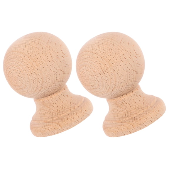 HONMEET 2Pcs Solid Wood Round Finials for Home Decor Bed Posts and Curtain Rods