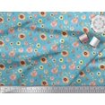 thumbnail image 2 of Soimoi Polyester Crepe Fabric Leaves,Bird & Anemone Floral Print Fabric by The Yard 52 Inch Wide, 2 of 3