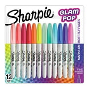 Sharpie Glam Pop Permanent Markers, Fine Point, 12 Count