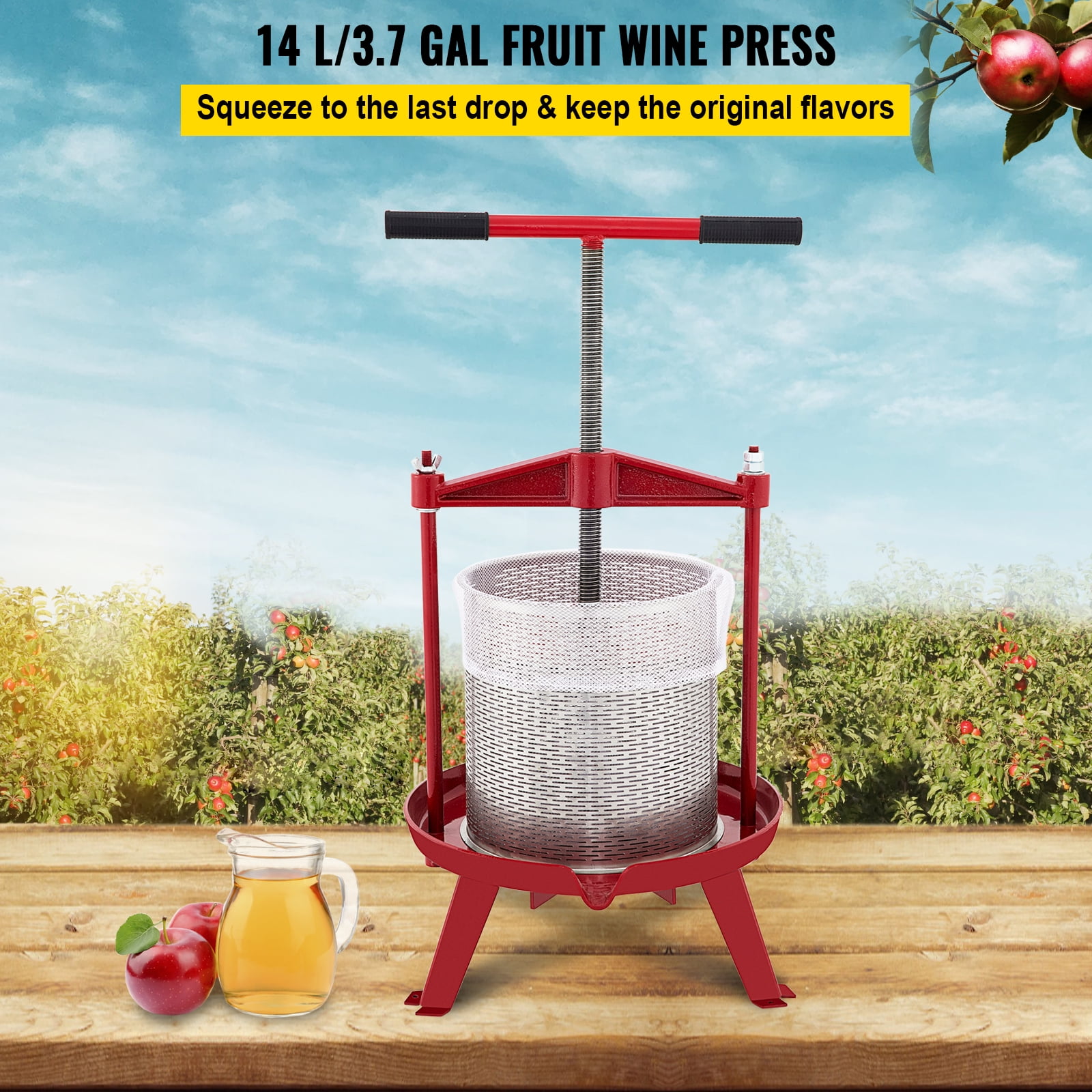 Cheese Tincture Herb Fruit Wine Manual Press - 0.53 Gallon Stainless Steel Barrels Press Machine for Juice, Vegetable,Wine,Olive Oil