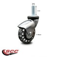 thumbnail image 2 of 3 Inch Bright Chrome Hooded Polyurethane 5/16 Inch Threaded Stem Caster SCC, 2 of 2