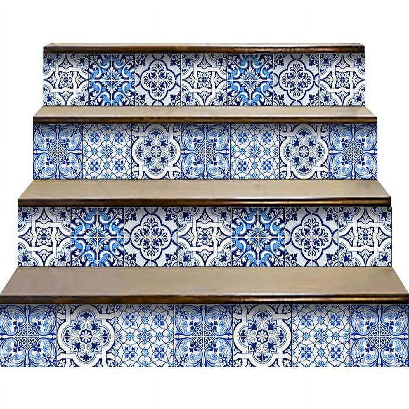HomeRoots 400325 4 x 4 in. Azul Multi Blue Mosaic Peel & Stick Tiles