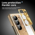 thumbnail image 7 of Dteck for Samsung Galaxy Z Fold 6 2024 Case with Built in Screen Protector, Aluminum Alloy Kickstand Case with Pen, Removable Hinge Protection Holder Full Body Protective Cover,Silver + Dark Gold, 7 of 7