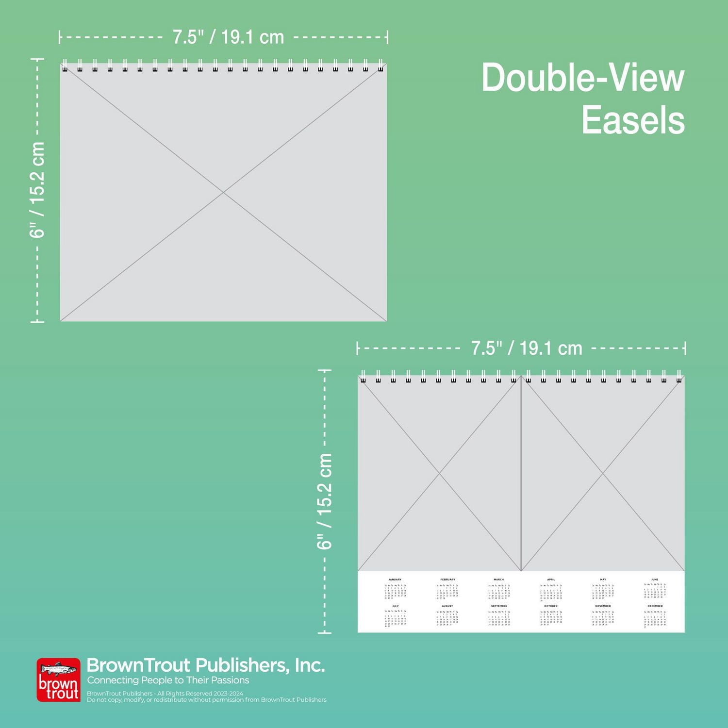 BrownTrout Abeilles affairées 2024 Chevalet Double Vue pour Bureau 19x18.7 CM, 9781975471033