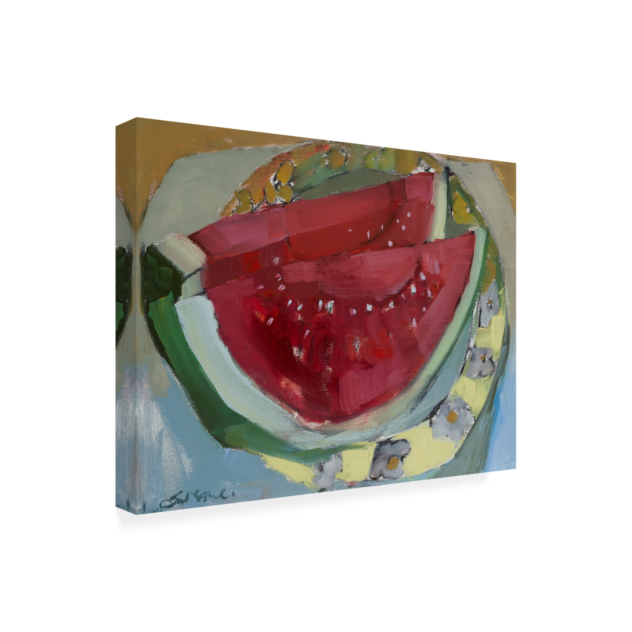 Canvas Wall Art - Erin McGee Ferrell 'Watermelon II' Wall Art for Living Room, Bedroom, or Office Décor by Trademark Fine Art - 32 x 24 Inches