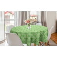 thumbnail image 1 of Abstract Round Tablecloth, Simplistic Monochrome Design Continuous Pattern with Geometric Shapes, Circle Table Cloth Cover for Dining Room Kitchen Decor, 60", Pale Green Lime Green, by Ambesonne, 1 of 1