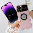 thumbnail image 6 of Compatible with iPhone 14 Pro Max Magnetic Case,Cute Metal Effect Phone Case Compatible with MagSafe for Women Girls Men Window Camera Protector Back Cover for iPhone 14 Pro Max 6.7'' Pink, 6 of 12