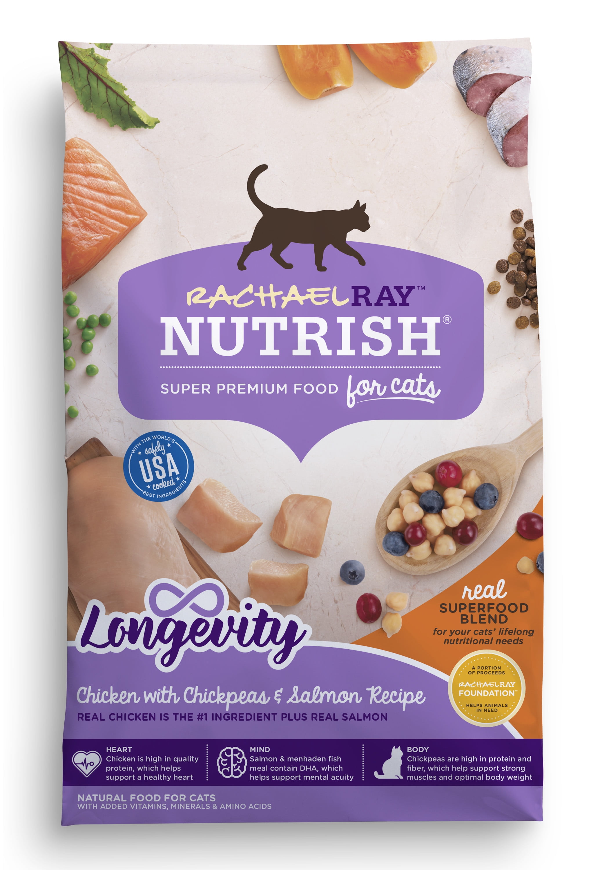 Photo 1 of Rachael Ray Nutrish Longevity Natural Chicken with Chickpeas & Salmon Recipe Dry Cat Food - 3lb EXP OCT 2021