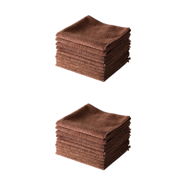 Billuyoard Toallas multimicrofibra de 10 piezas, herramientas fáciles de limpiar para la limpieza del hogar y del coche, de cocina múltiple Color café 30*30cm 2Conjunto