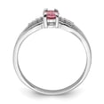 thumbnail image 2 of Sterling Silver Rhod-plated Diamond Pink Tourmaline Ring, 2 of 5