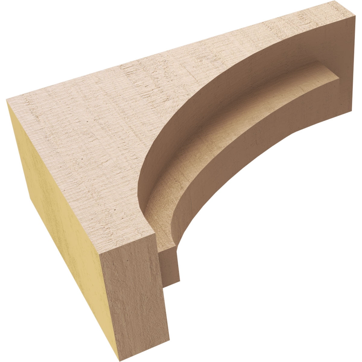 3"W x 9"D x 6"H Classic Rivera Rough Cedar Woodgrain TimberThane Corbel, Primed Tan