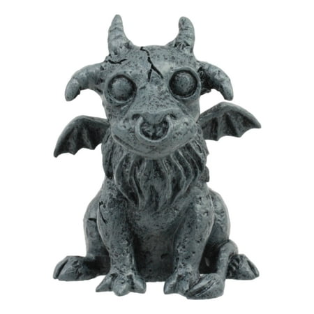 Tall Gargoyle (Ebros Gothic Winged Guardian Baby Goat Gargoyle Statue Faux Stone Resin Small 2.5