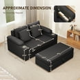 thumbnail image 3 of Furniliving Indoor Chaise Lounge Chair with Storage Ottoman, Oversized Lounge Sofa Chair with Wide Armrests & Cup Holder, Upholstered Comfy Reading Chair for Living Room, Bedroom (Black), 3 of 8