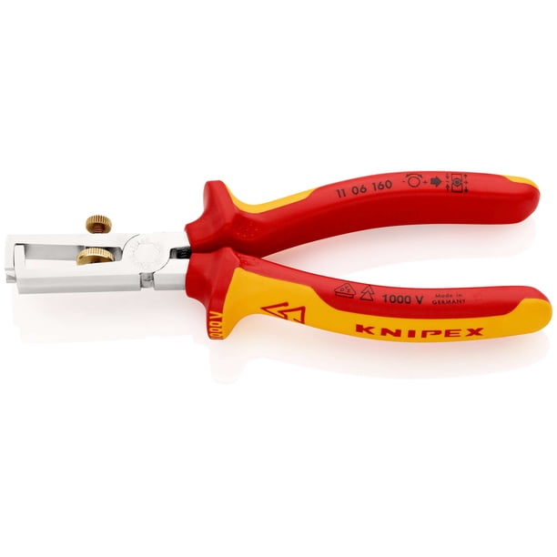 KNIPEX 11 06 160 SB Pinza pelacables aislados con fundas en dos componentes, seg£n norma VDE cromado 160 mm