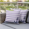thumbnail image 5 of Pack of 2 Outdoor Pillow Covers 18x18 Inch Waterproof Anchor Purple Throw Pillow Covers,Decorative Couch Pillow Case Sham Modern Navy Blue White Striped Nautical Patio Pillowcases Cushion Cover, 5 of 8