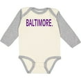 thumbnail image 3 of Inktastic Baltimore in Purple Text Boys or Girls Long Sleeve Baby Bodysuit, 3 of 5