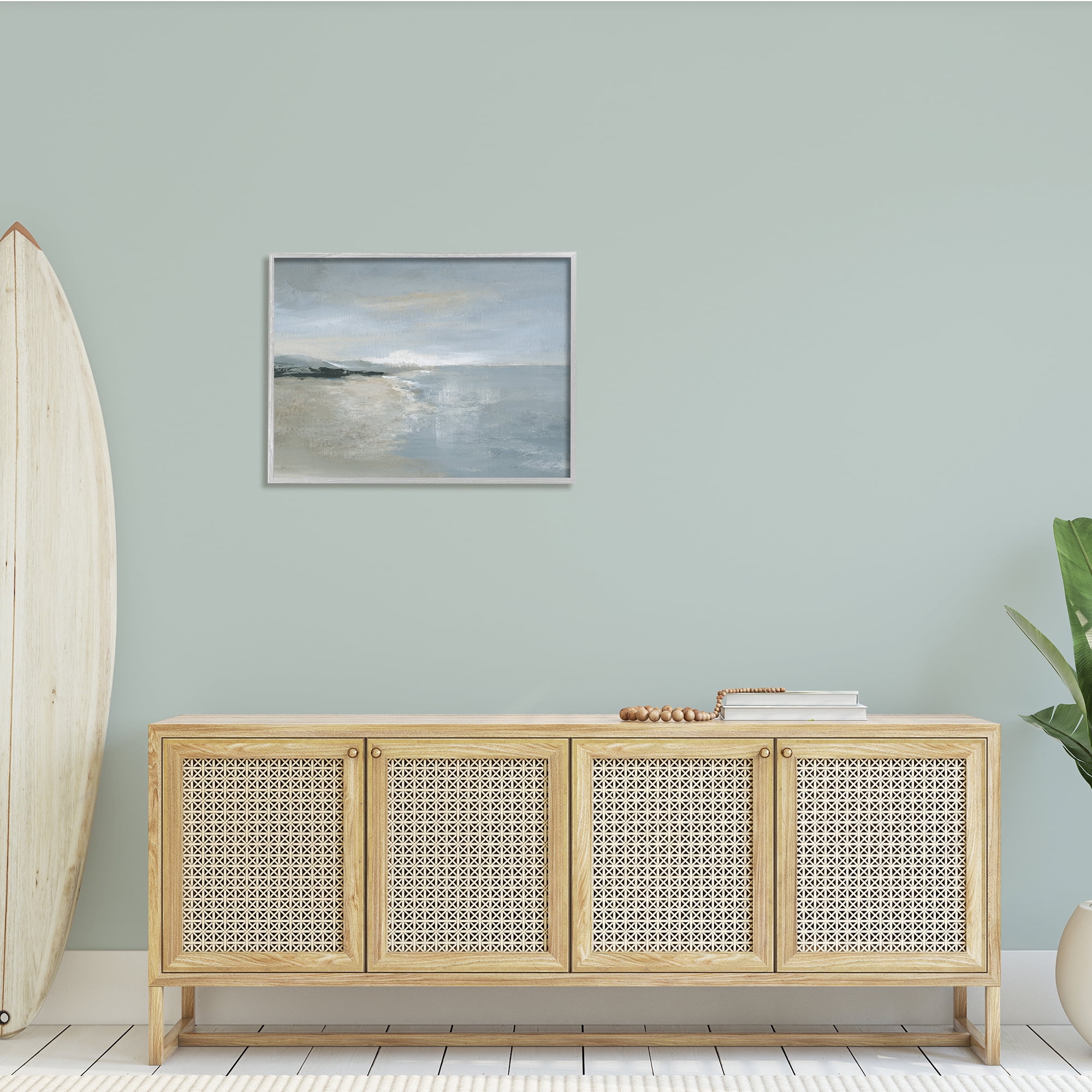 Stupell Indtries Murky Sky Beach Coast Abstract Landscape Cloudy Horizon,30 x 24,Design by Nan