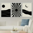 thumbnail image 2 of PixonSign Framed Canvas Print Wall Art Set Geometric Sun Crescent Moon Landscapes Nature Wilderness Illustrations Modern Art Minimalism Decorative for Living Room, Bedroom, Office - 24"x36"x3 White, 2 of 5
