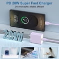 thumbnail image 3 of USB C Charger Block Fast Charging, PD 20W Charging Box with Type C to C Cable 6FT, USB C Block Wall Charger Adapter Charger Station Power Base Compatible for iPhone Samsung Android, Purple, 3 of 7