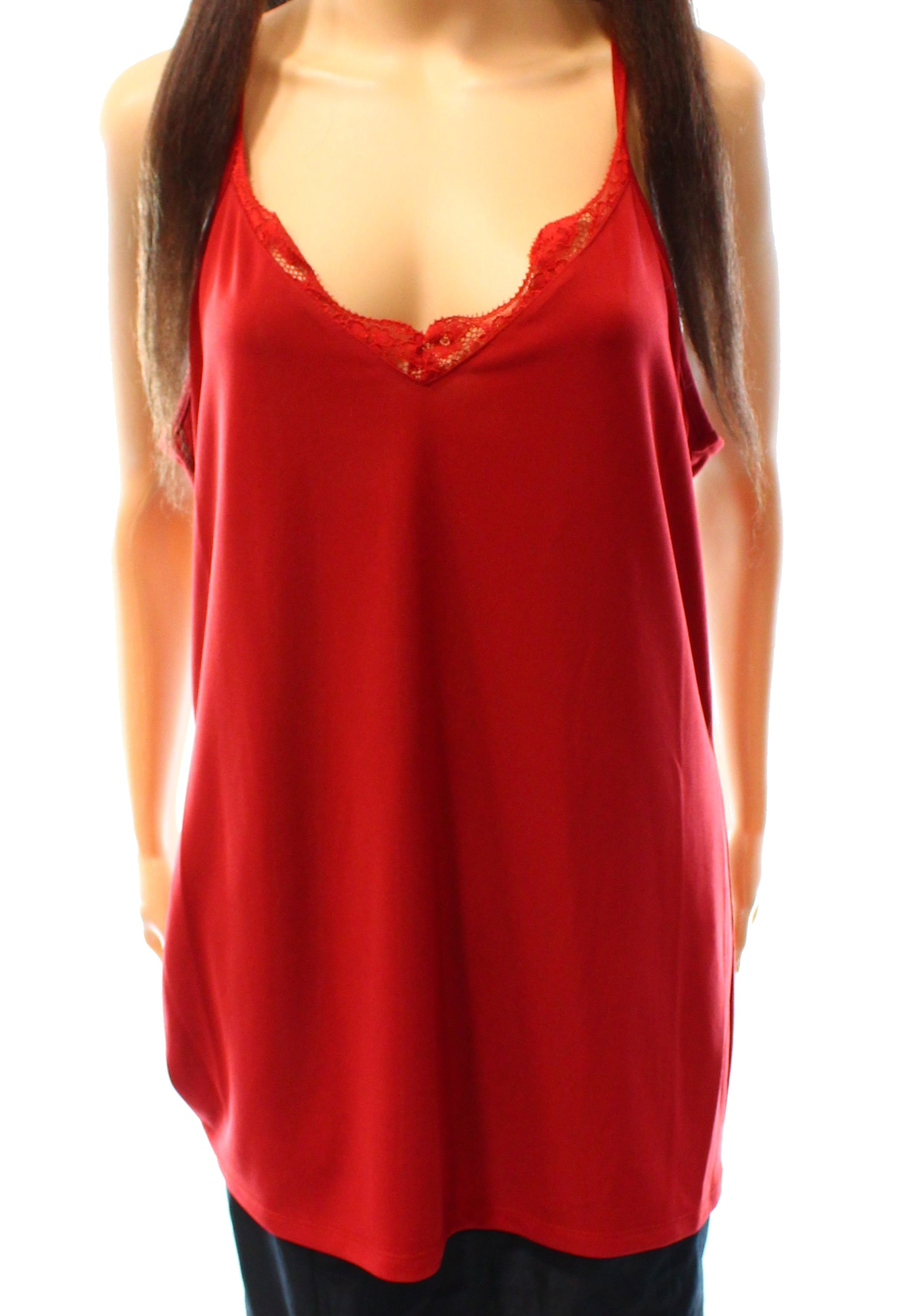INC INC NEW Burnt Pepper Orange Womens Size Small S LaceTrim Cami