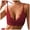 Red, variant on ,Women's Lace Wireless V Neck Camisole Supportive Push up Lush Lift Crop Top Spaghetti Strap Thin Pad Bras Red L