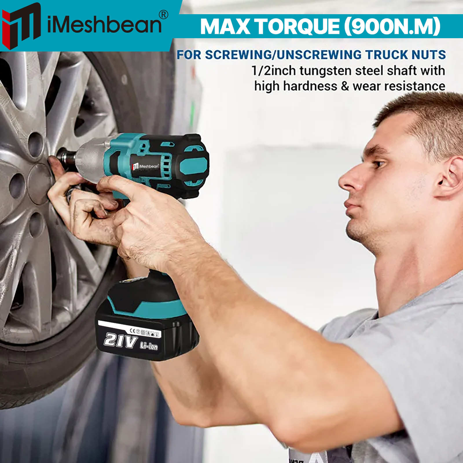 iMesheban 3/8" Brushless Electric Cordless Ratchet & 1/2" High Torque Drill Impact Wrench Impact Power Tool