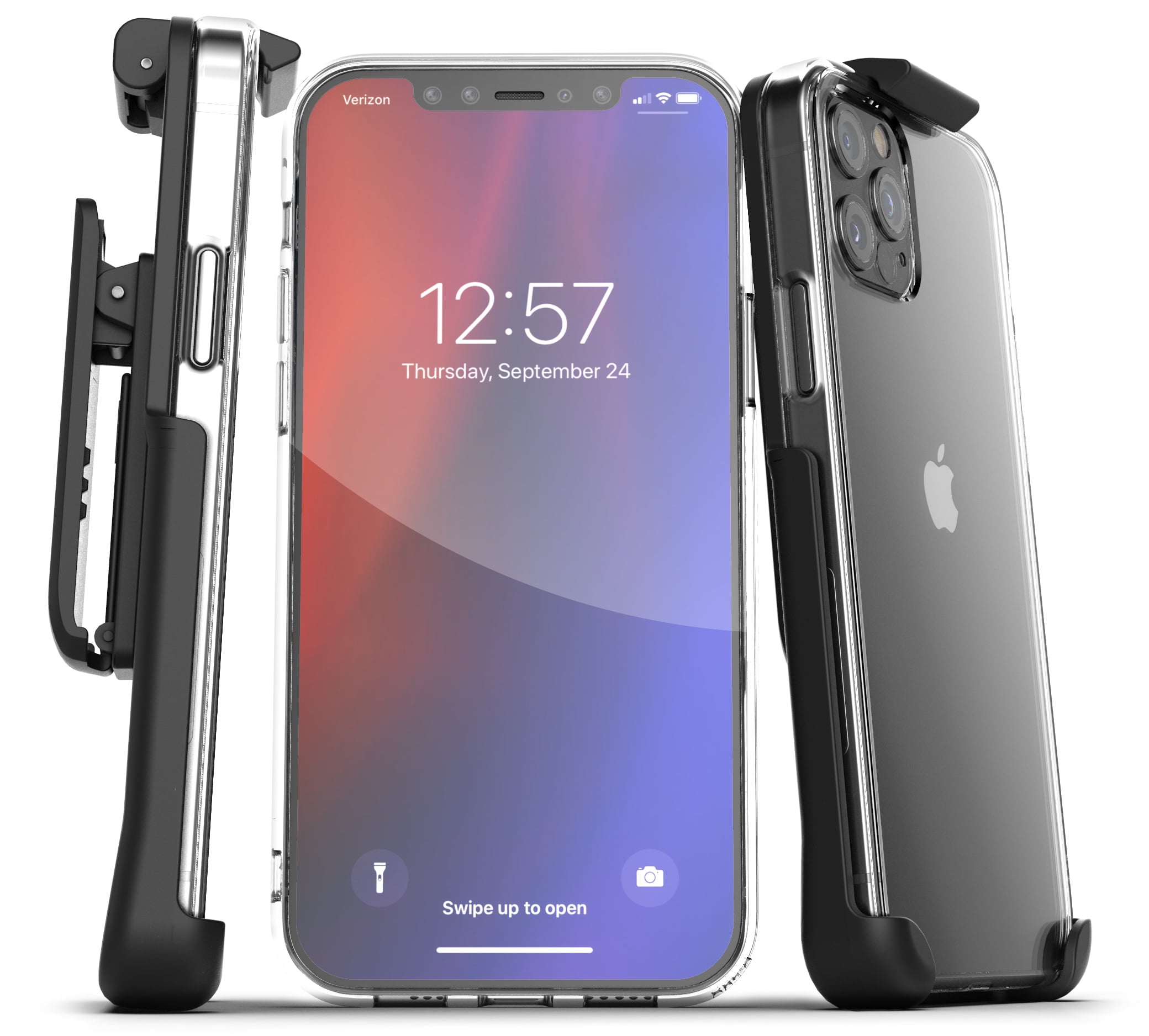 Slim Full Protection Heavy Duty Hybrid Case & Rotating Belt Clip Holster w/Built in Kickstand for iPhone 12 iPhone 12 Pro 6.1 BELTRON Case with Belt Clip for iPhone 12 iPhone 12 Pro Gunmetal Grey