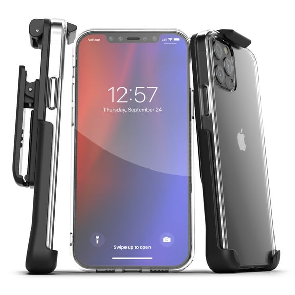 Encased Apple iPhone 12 Pro Max Belt Clip Case (2020) Protective Slim Clear Back Cover with Holster