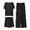A-Black1164, variant on XIAONU Women's 3-Piece Solid Pajama Set Loose Short Sleeve Crew Neck Sleep Set Soft Versatile Sleep Pajamas