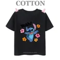 thumbnail image 3 of Camiseta de algodón para niños, camisetas de Disney Stitch y Mickey Mouse para niños, camisetas de verano a la moda, cuello redondo, camiseta informal de manga corta, 3 of 5