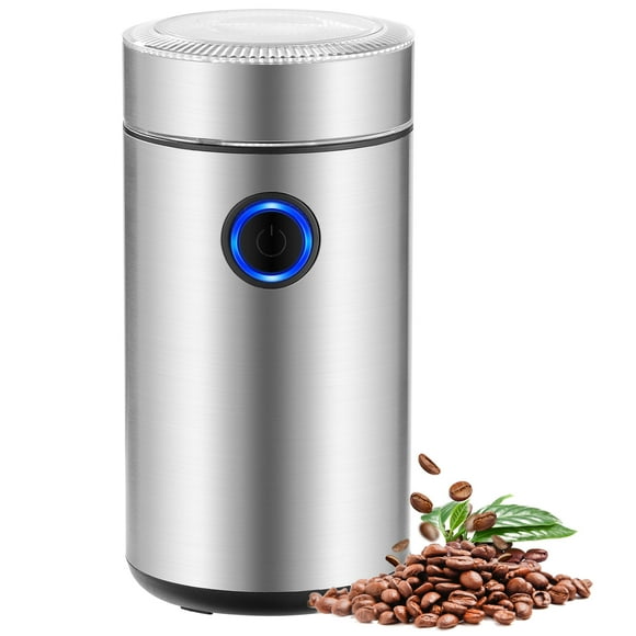 Electric Coffee Grinder Dried Spice Grinder, Transparent Window and Stainless Steel Flat Blade Coffee Grinding Easy Touch