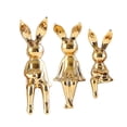 thumbnail image 1 of 3 uds estatuas de la familia de conejos figuritas figura de Animal escultura de para inauguración de la casa salpicadero de coche estanterías Dorado BLESIY Estatuilla Escultura, 1 of 8